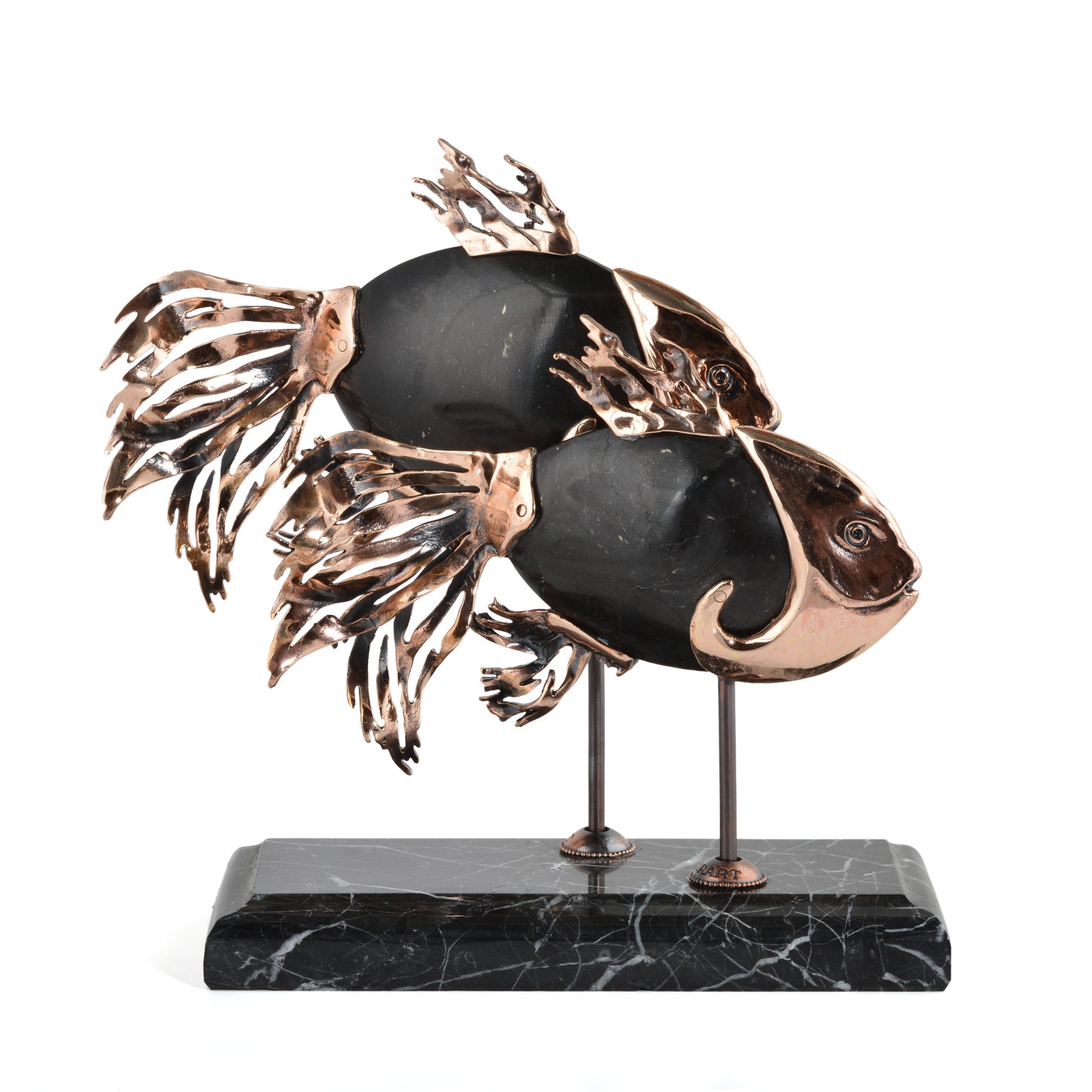 Balık 2'li Bronz Heykel