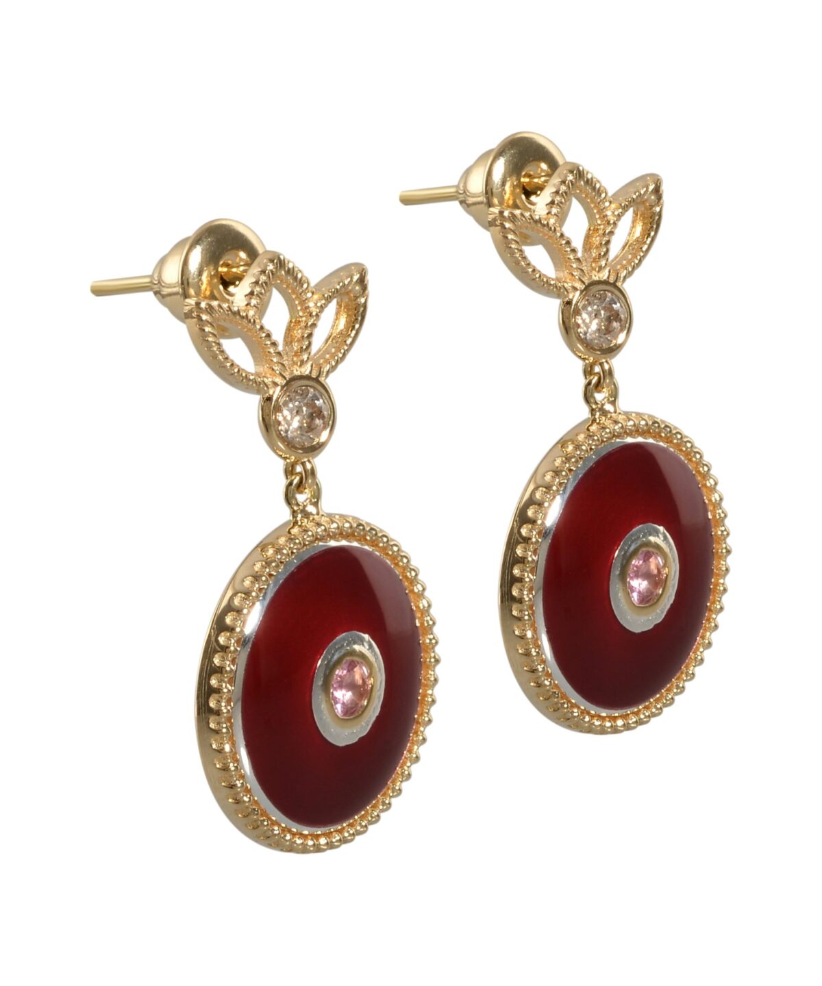 İnanna Bordo Mineli Küpe