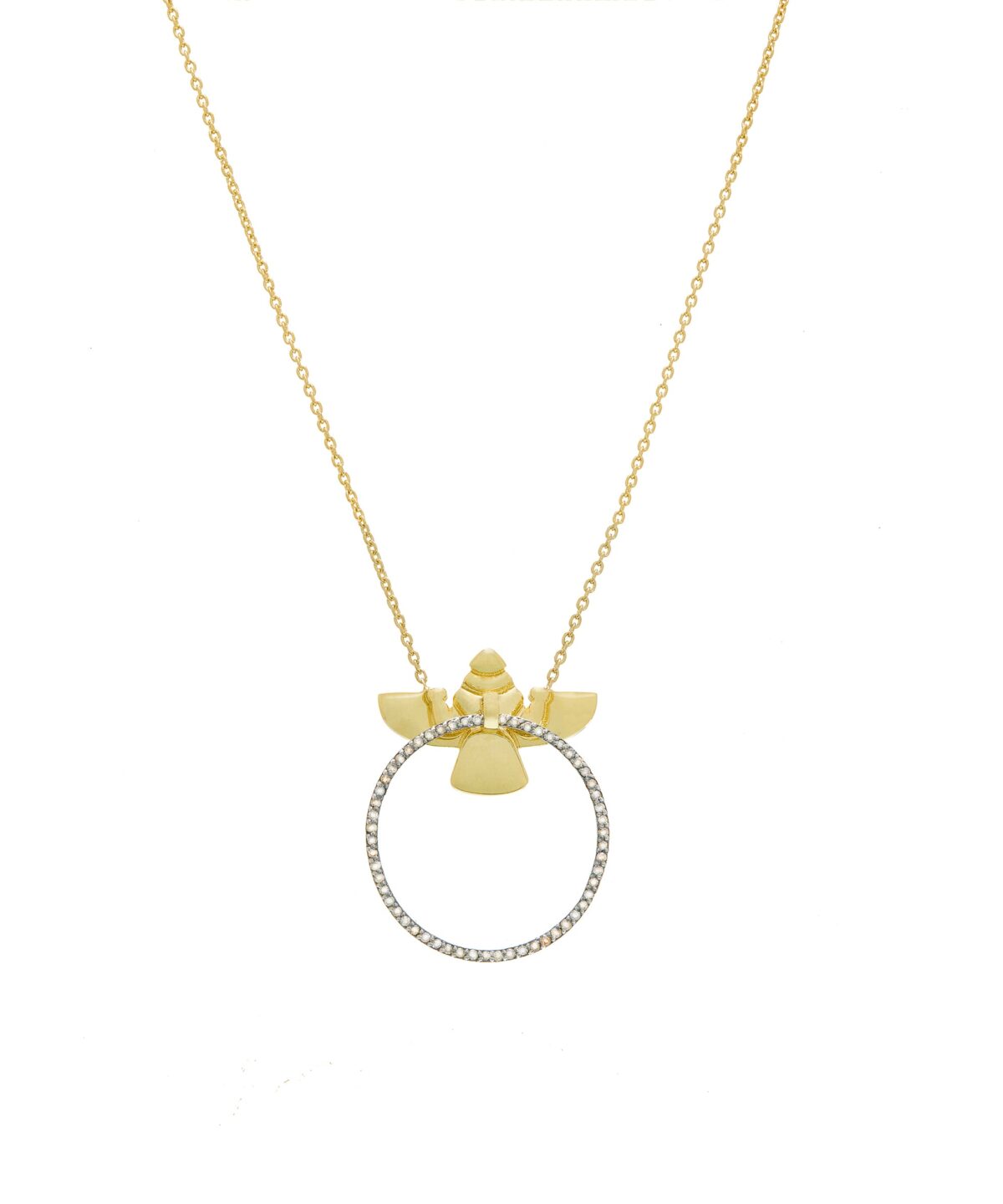 Siren Pave Çember Altın-Gümüş Kolye