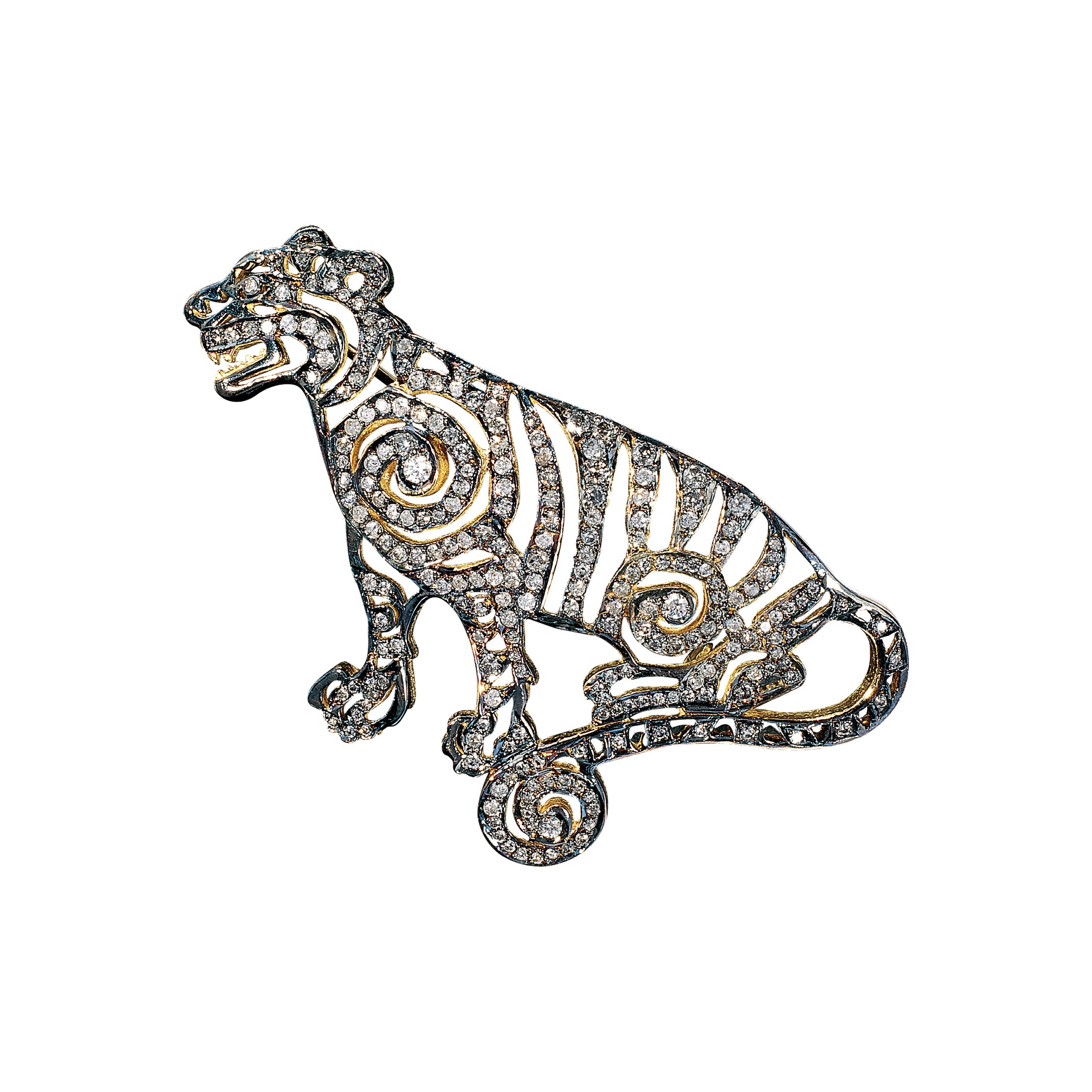 Siyah Kalem Kaplan Broş