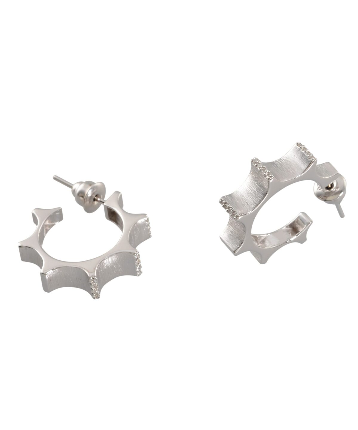 Ark Halka Beyaz Küpe